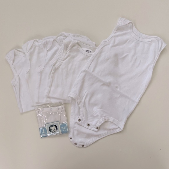 Carter's Baby White Tank Onesies Size 24 months NWOT - Picture 1 of 5